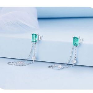 Dangling Sterling Silver Chain Earrings